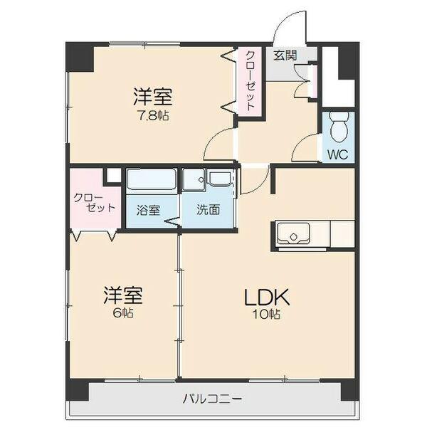 パークサイドK2(2LDK/3階)の間取り写真