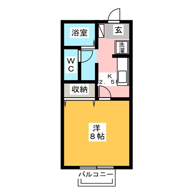 リヴェール(1K/2階)の間取り写真