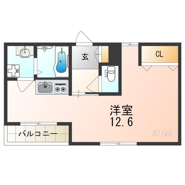 プランドール大浜(ワンルーム/1階)の間取り写真