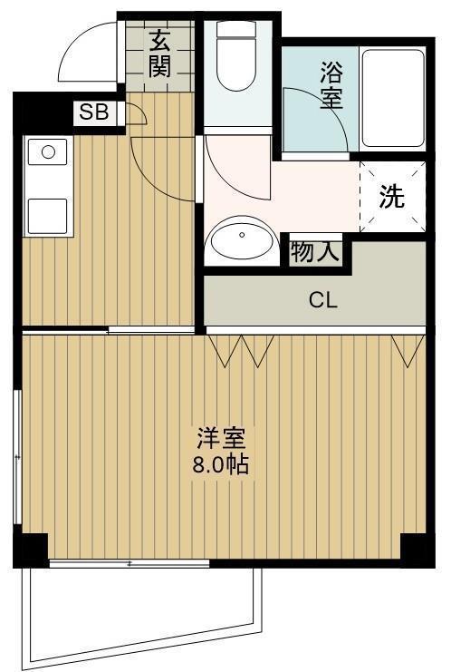 SK鎌倉ビル(1K/4階)の間取り写真