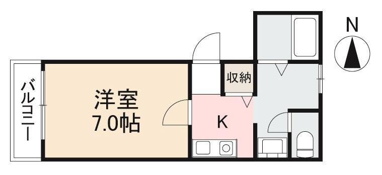リベルタ松福(1K/5階)の間取り写真