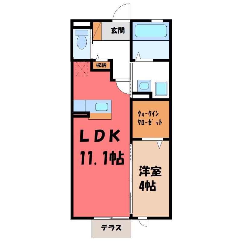 プレミスト I(1LDK/1階)の間取り写真