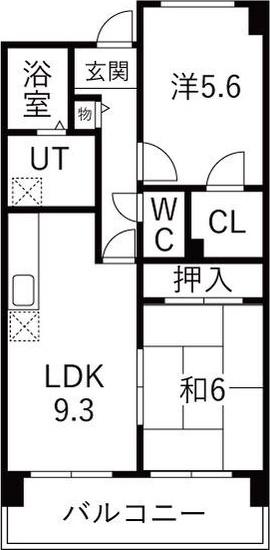 ベルメゾン堺(2DK/3階)の間取り写真