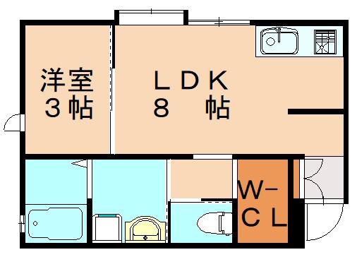 さくらステージ九工大前(1LDK/1階)の間取り写真