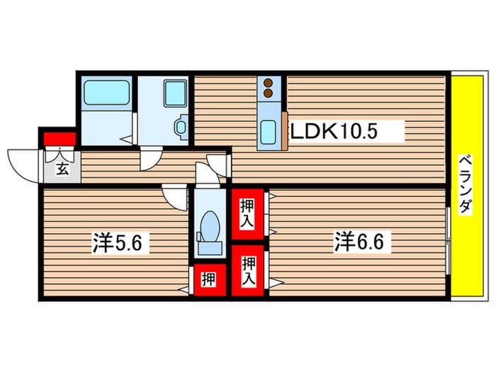 ホグワーツ(2LDK/2階)の間取り写真