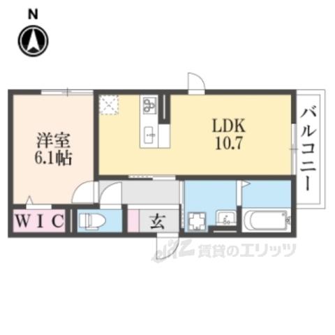 カーザ ソラーレ(1LDK/3階)の間取り写真