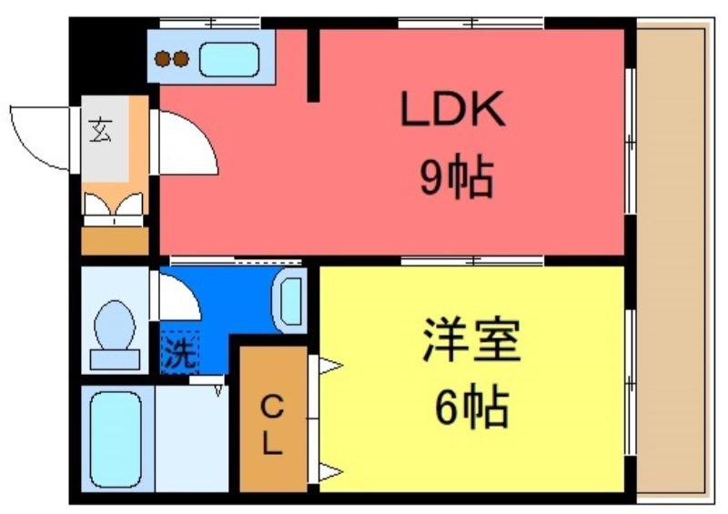 コーポロビン(1LDK/3階)の間取り写真
