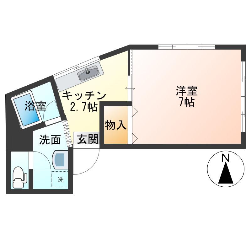 ドリームパレス鳥居ケ丘(1K/1階)の間取り写真