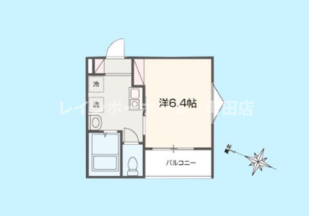 MELLAS大和(1K/2階)の間取り写真