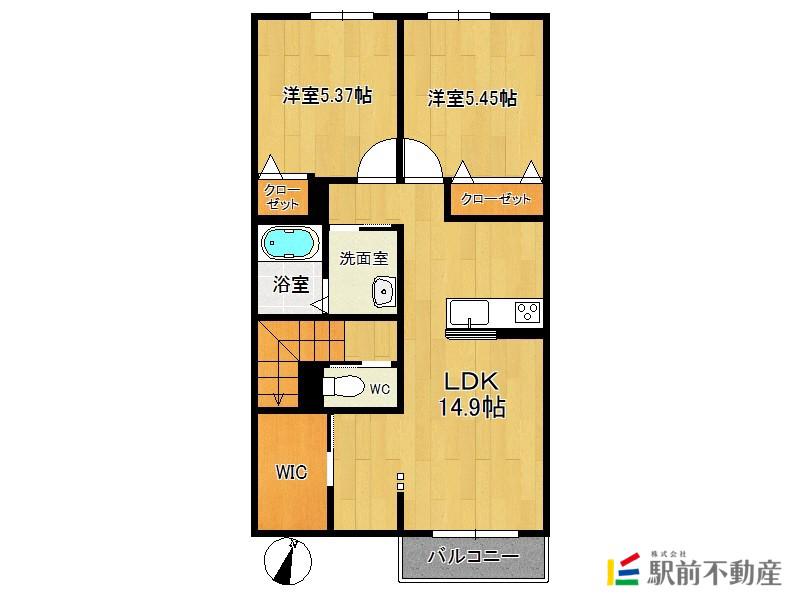 シャーメゾンY&A III(2LDK/2階)の間取り写真