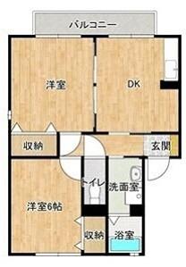 メゾンラフィーネ(2DK/2階)の間取り写真