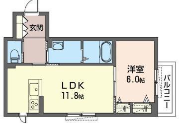 アイローネ(1LDK/2階)の間取り写真