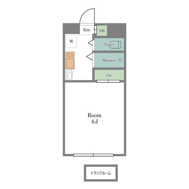 HATSUDAI FLAT(ワンルーム/1階)の間取り写真