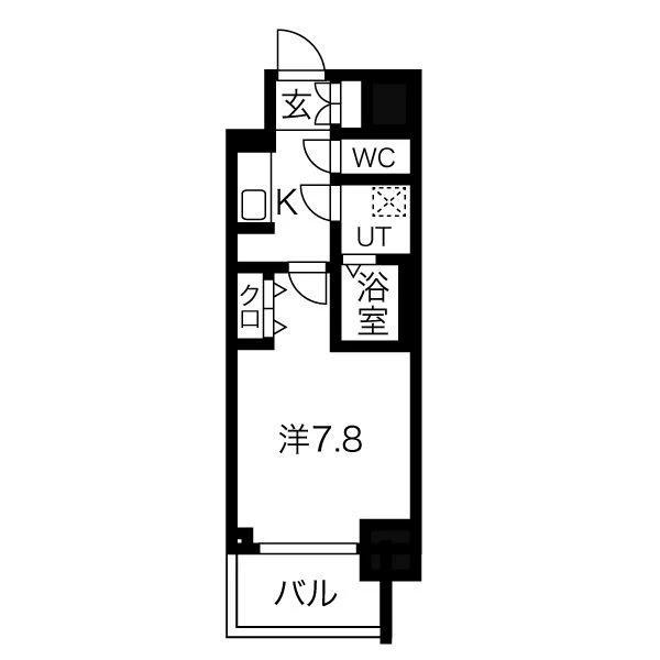 CREST TAPP新栄(1K/5階)の間取り写真