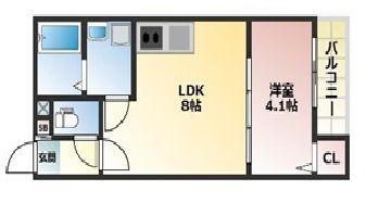 セリリアコンフォート杭瀬(1LDK/2階)の間取り写真