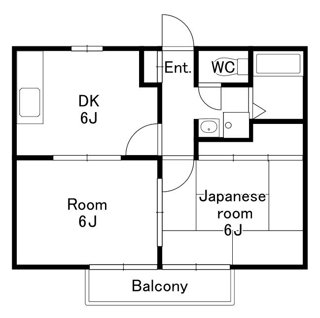 センターヴィルA(2DK/2階)の間取り写真