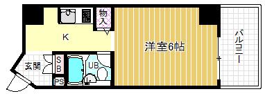 スペランツア出雲天満橋(1K/4階)の間取り写真