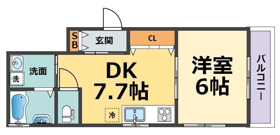 D-ROOM甲子園(1DK/1階)の間取り写真