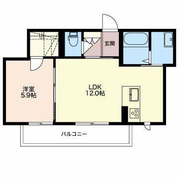 マストタウン上所A棟(1LDK/3階)の間取り写真