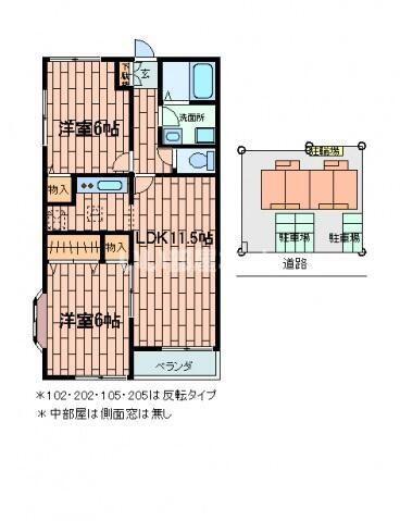 パークサイド久下(2LDK/2階)の間取り写真