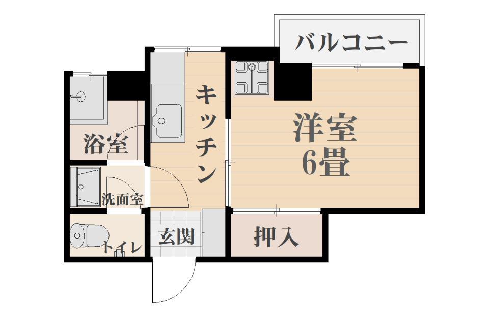 サンクレール内木II(1K/2階)の間取り写真