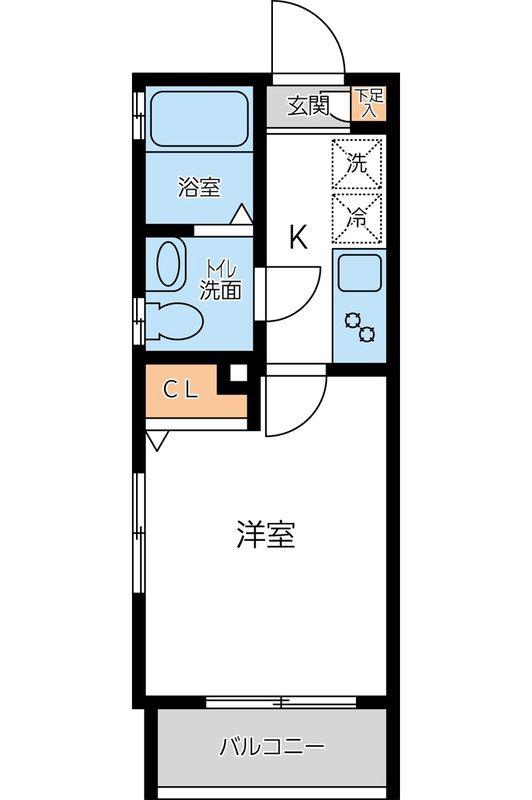 CITY SPIRE西新宿(1K/B1階)の間取り写真