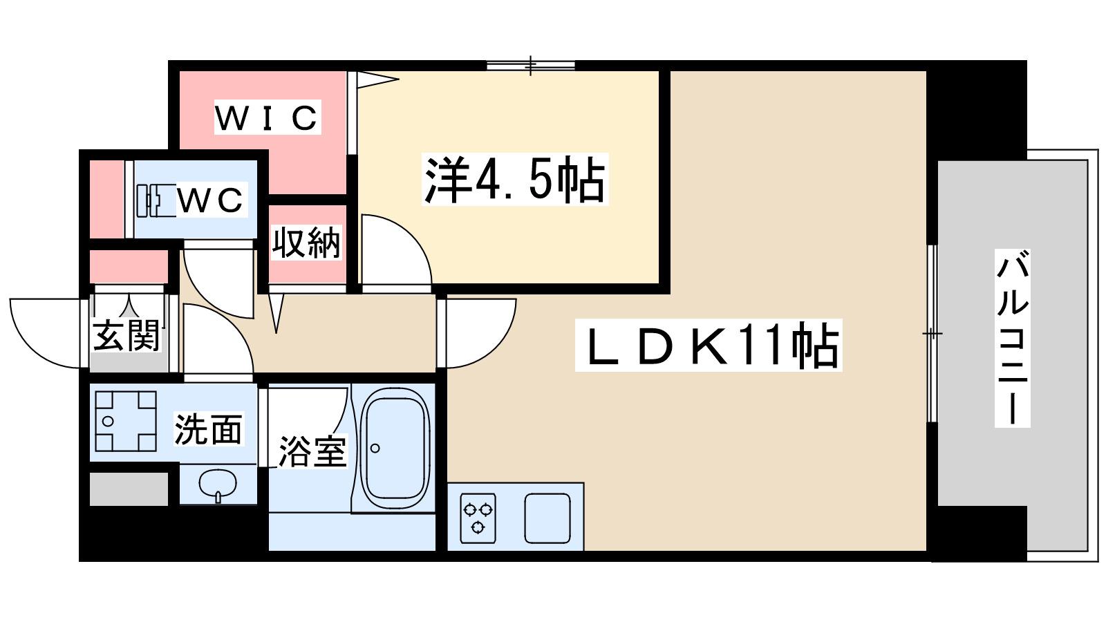 T.Y天六(1LDK/5階)の間取り写真