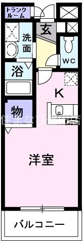 グランデ瑞穂(1K/3階)の間取り写真