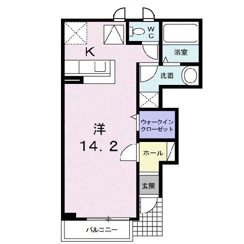 カーサフィオーレA(1K/1階)の間取り写真