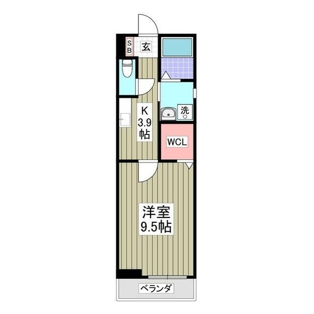 鴨宮アパート(1K/2階)の間取り写真