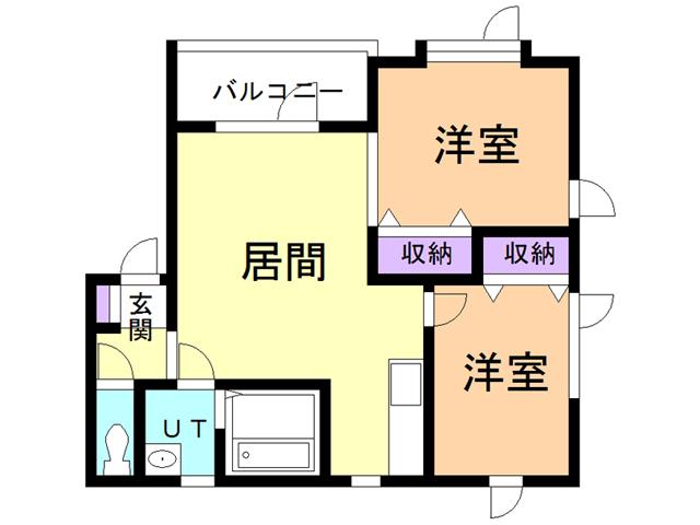 ABESコーポ(2LDK/2階)の間取り写真