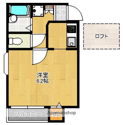 べアトリーチェ城南(1K/2階)の間取り写真