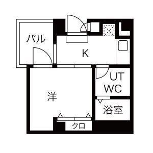 LOTSO京成立石(1K/3階)の間取り写真