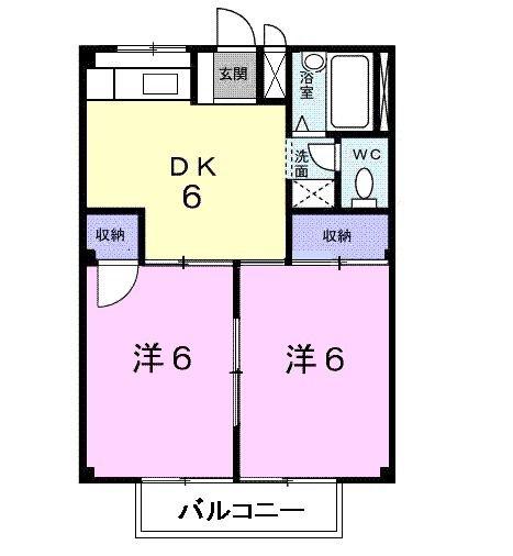 第1グリーンハイツ(2DK/2階)の間取り写真