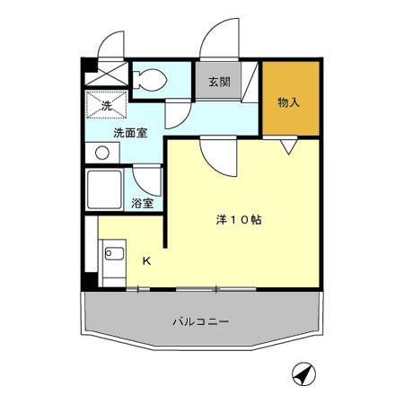 メゾントルヴェール(ワンルーム/3階)の間取り写真