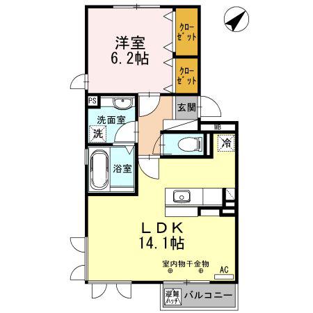 コンフォートイワタ2055(1LDK/3階)の間取り写真