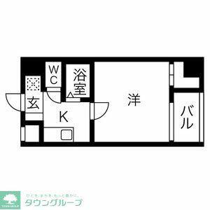 スカイコート文京湯島(1K/4階)の間取り写真