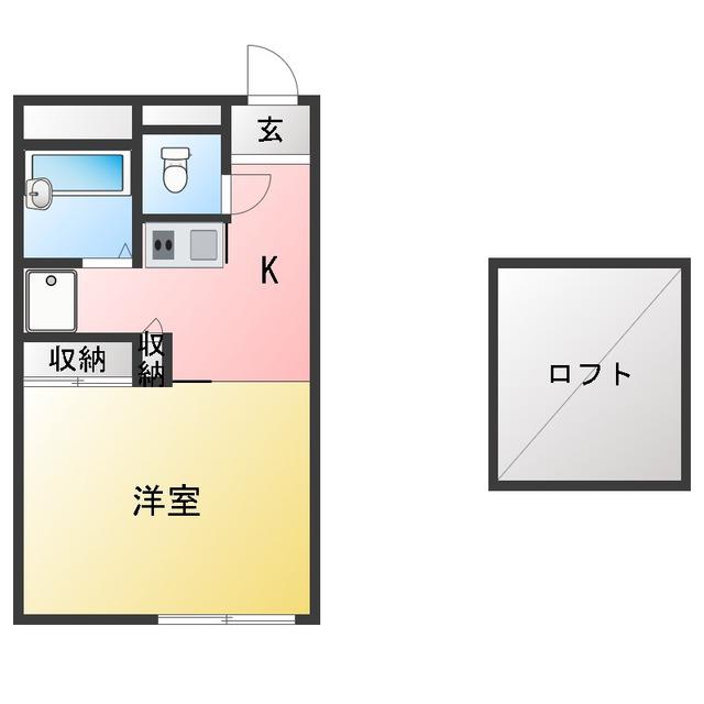 風と実りのRIVER SIDE(ワンルーム/1階)の間取り写真