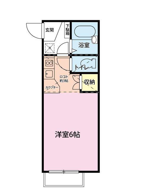カサベラ参番館(ワンルーム/1階)の間取り写真