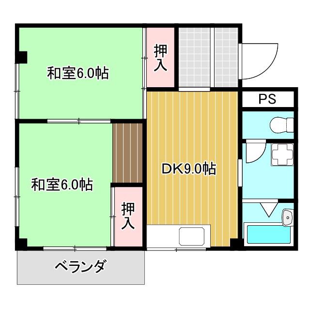 堀井マンション(2DK/2階)の間取り写真