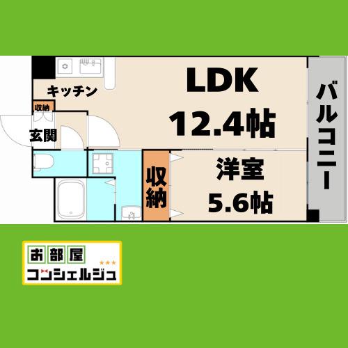 ドルチェ茶屋ヶ坂(1LDK/3階)の間取り写真