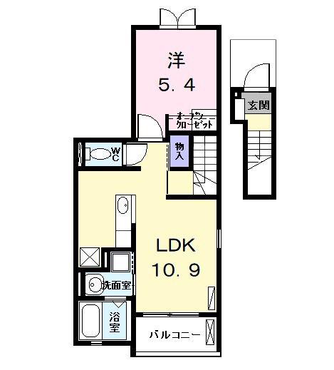 クレメントハウス(1LDK/2階)の間取り写真