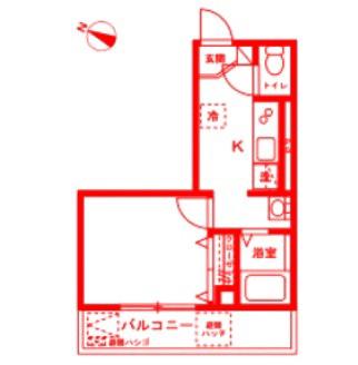 グランドソレーユ生麦(1K/3階)の間取り写真