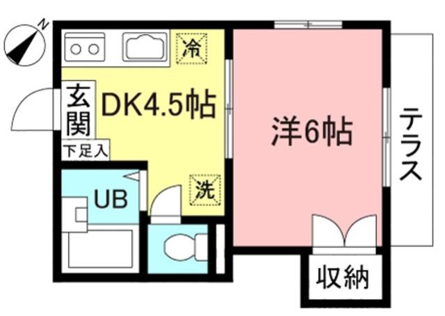 コーポ銀河(1DK/1階)の間取り写真