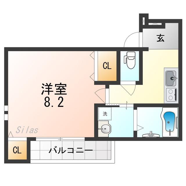 フジパレス加美駅南I番館(1K/3階)の間取り写真