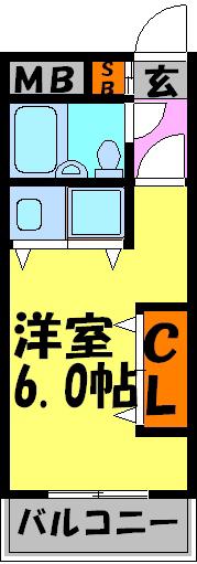 ロイヤルメゾン花屋敷(1K/2階)の間取り写真