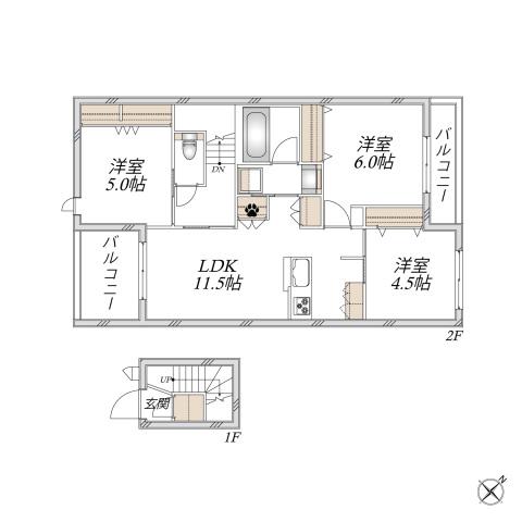SANCTUARY GARDEN(3LDK/2階)の間取り写真