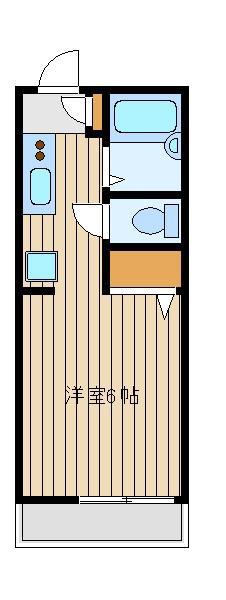 キャッスル(ワンルーム/2階)の間取り写真