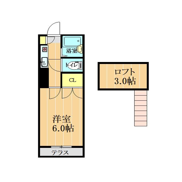 グランノア国府(1K/2階)の間取り写真