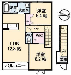 ミューズ(2LDK/2階)の間取り写真